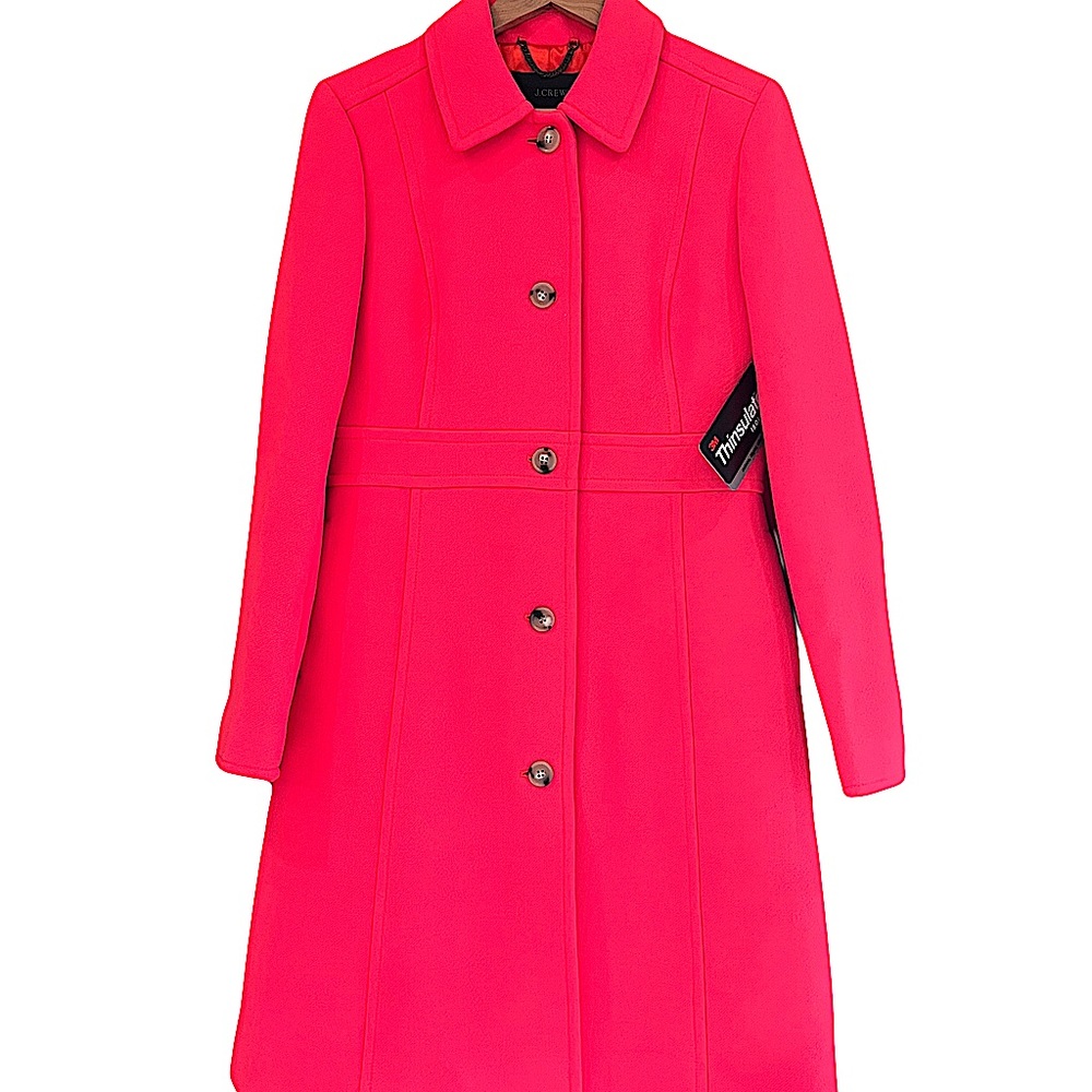 J Crew Punch Pink Lady Coat w/Thinsulate